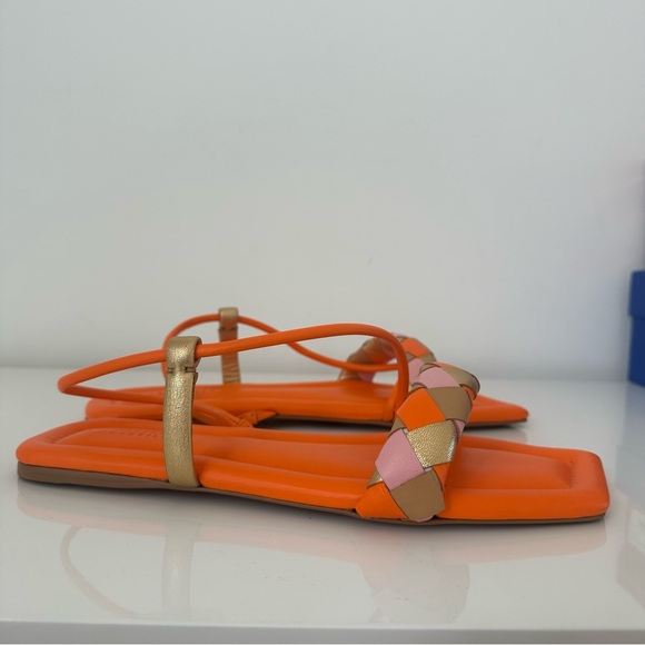 MERCEDES CASTILLO Orange Braided Slingback Sandals